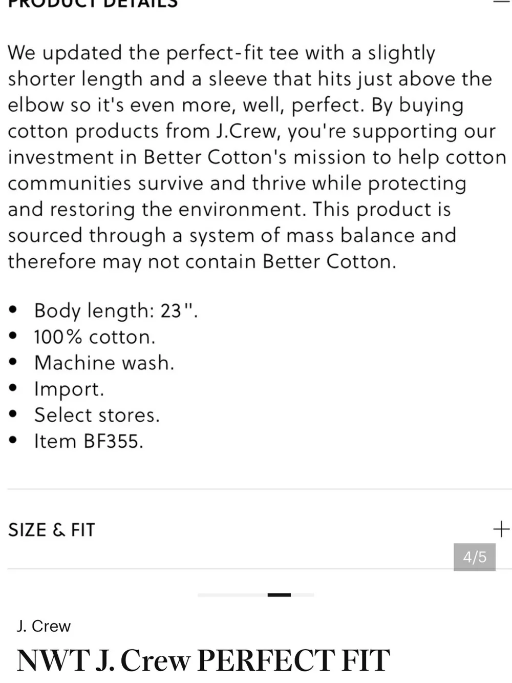 J. Crew PERFECT FIT NAVY Short Sleeve Crewneck Tee